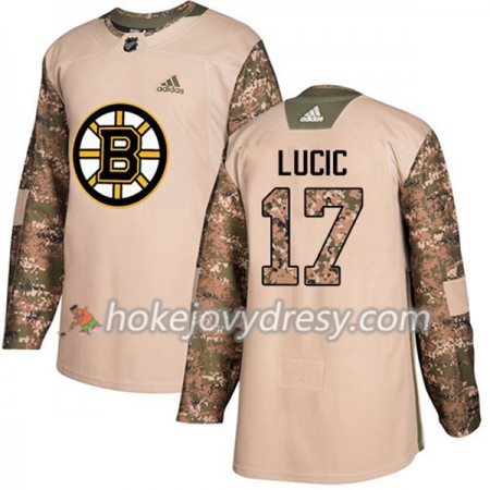 Pánské Hokejový Dres Boston Bruins Milan Lucic 17 Adidas 2017-2018 Camo Veterans Day Practice Authentic